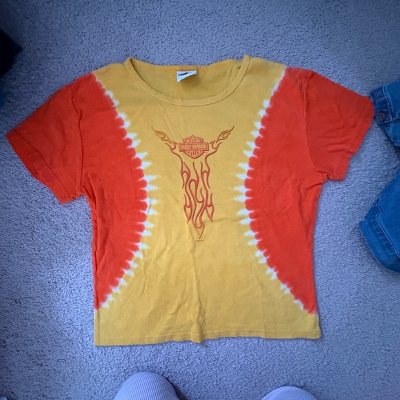 Harley-Davidson Tie Dye Graphic Tee 2004 Rossiter’s Sarasota Florida Women’s S/M - Picture 4 of 11